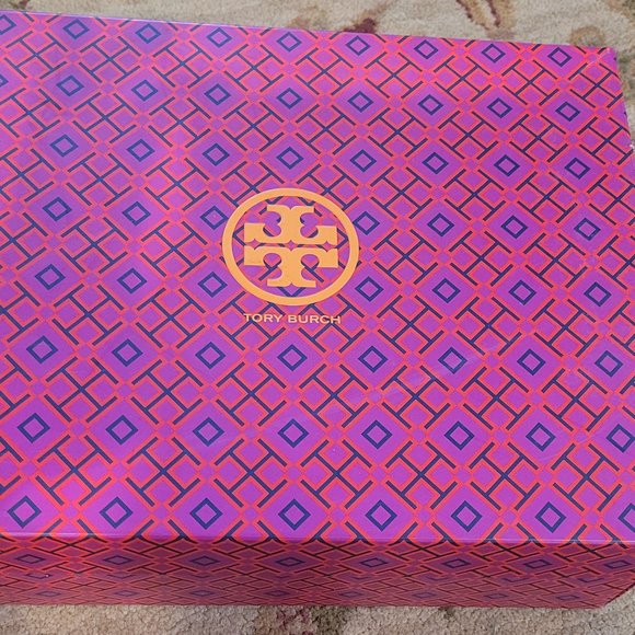 NIB! Tory Burch Scallop Wedge Flip Flop Satin size 10 Perfect Navy NWT - Picture 9 of 11